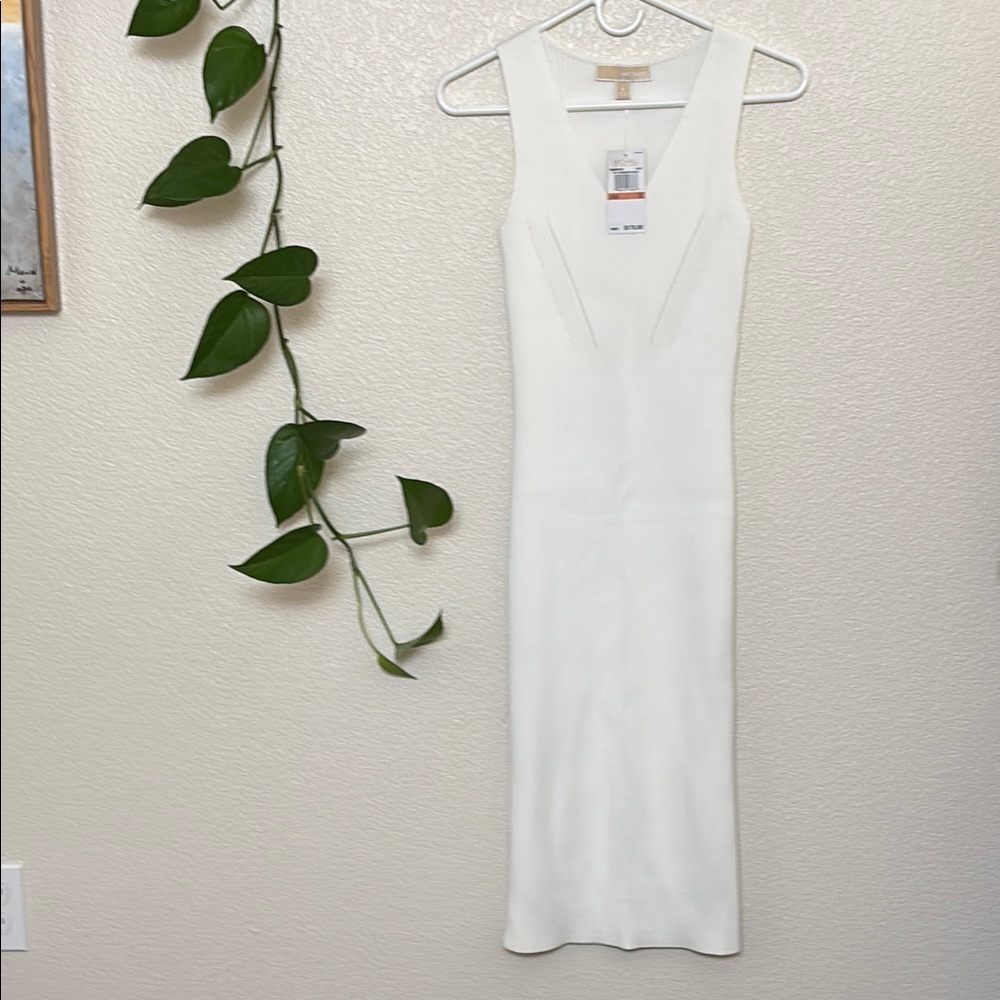 White knit midi dress, Michael by Michael Kors, NWT